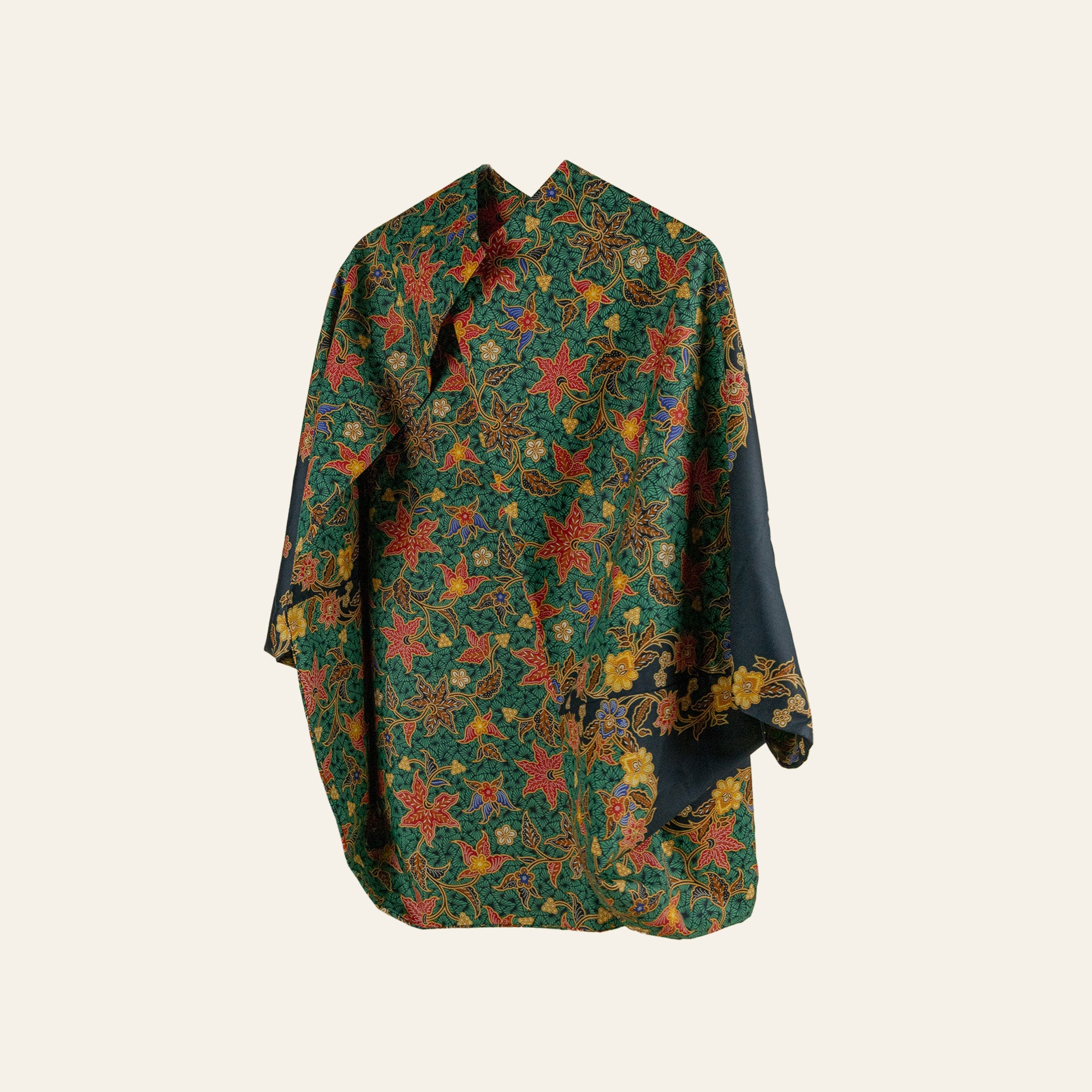 Reversible Batik Cardigan Emerald Batik