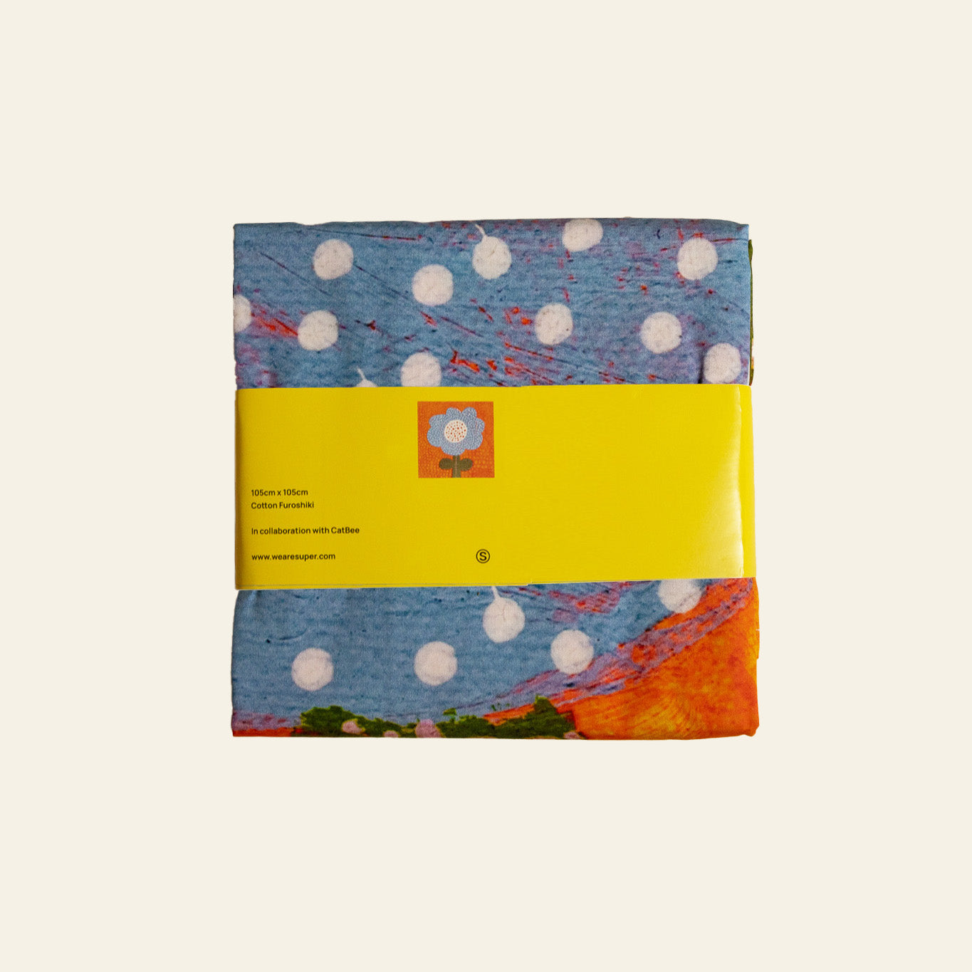 Large Furoshiki - Happy Orange Bloom