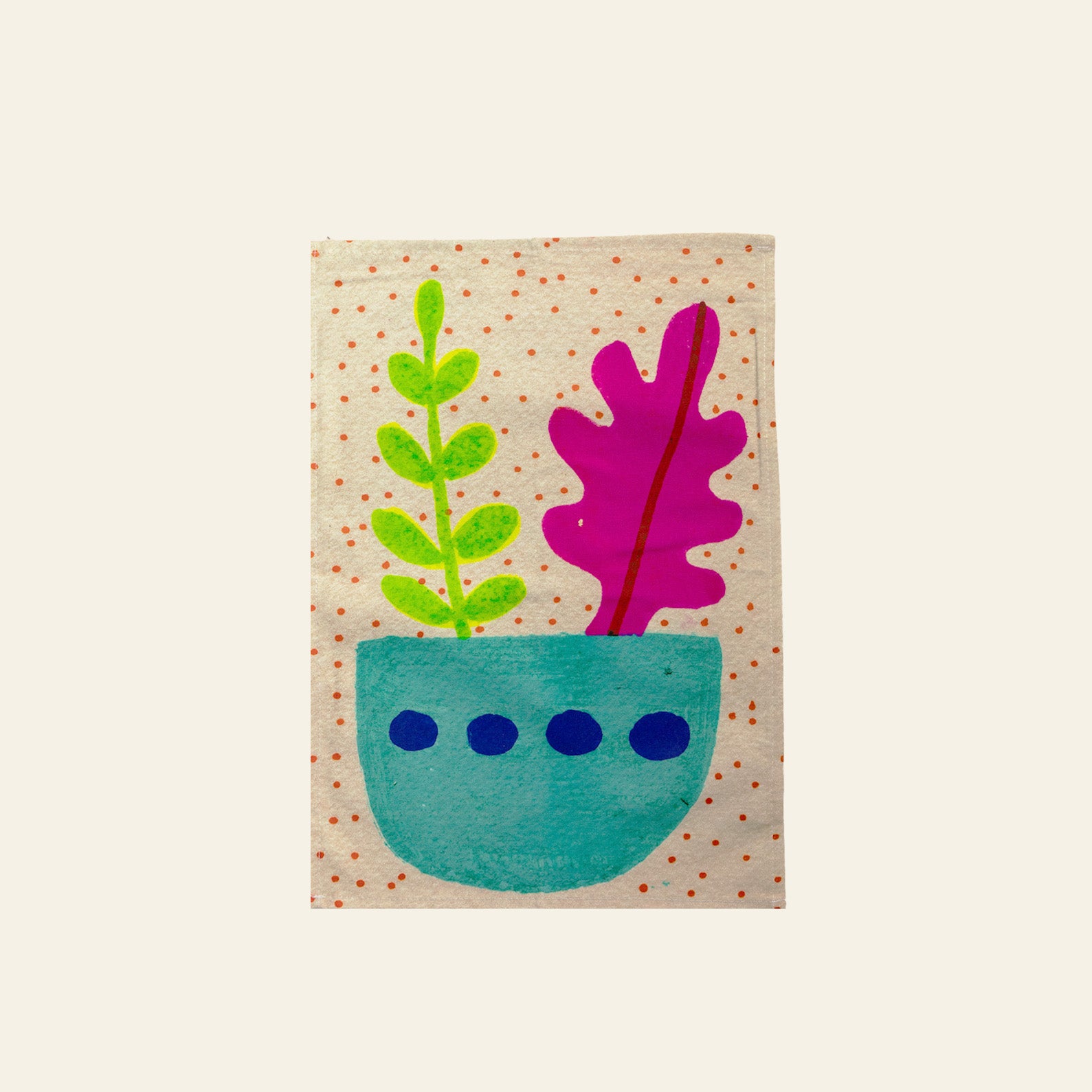 Small Tea Towel - Potted Plants