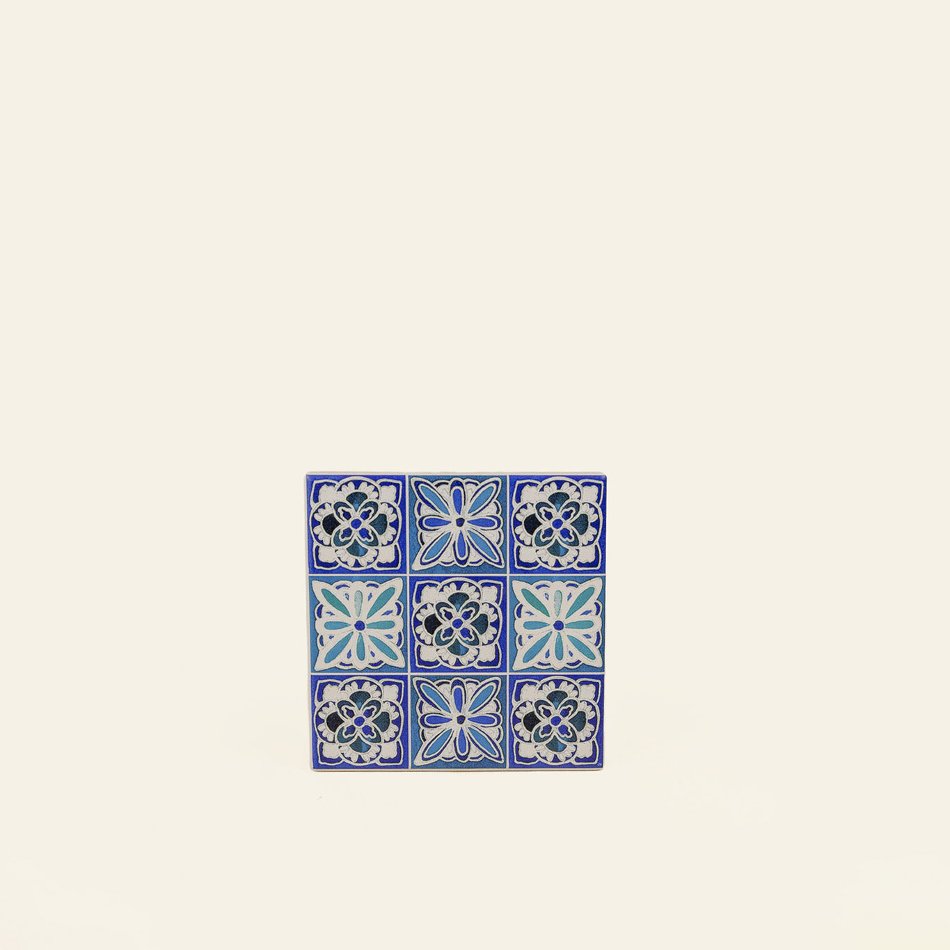 Thermal Flask & Coaster Set - Peranakan Blue