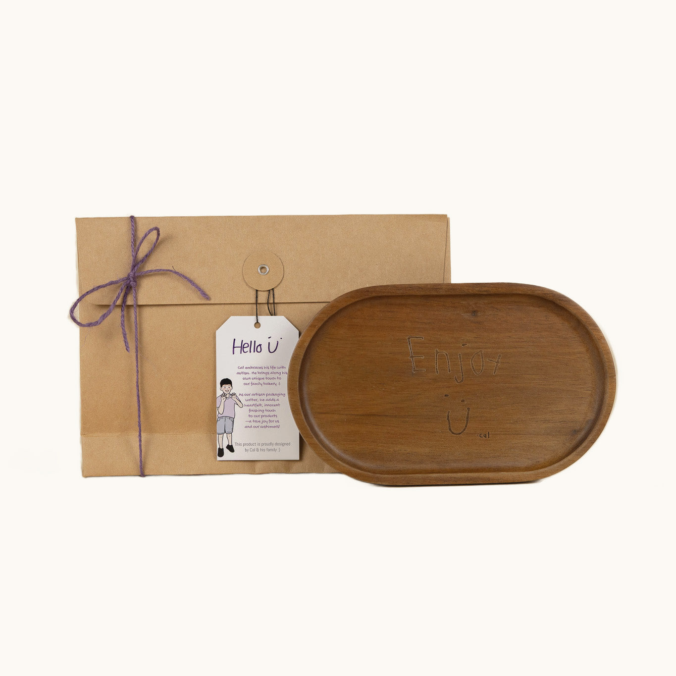 Enjoy Snake Plate - Acacia Wood