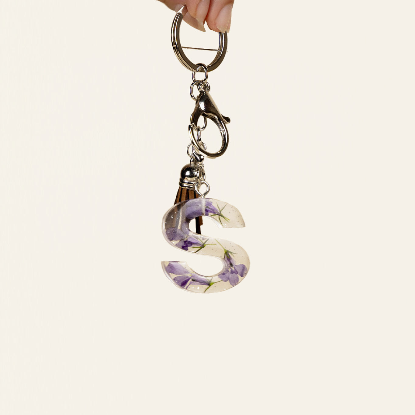 Bloom Pink - Alphabet Flower Resin Keychain (A to Z)