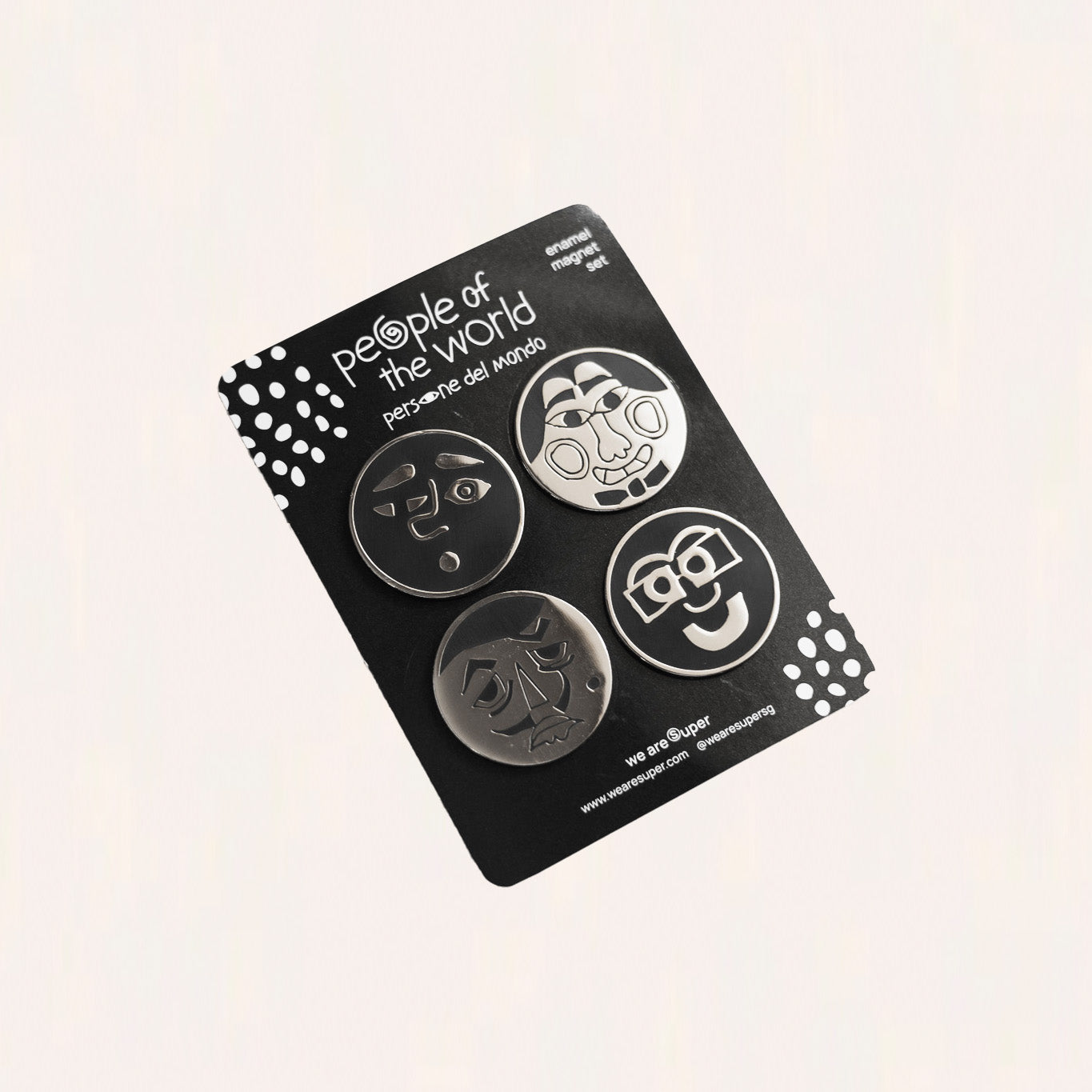 Set of 4 Enamel Magnet