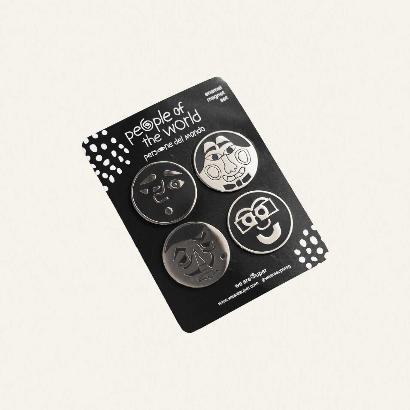 Set of 4 Enamel Magnet